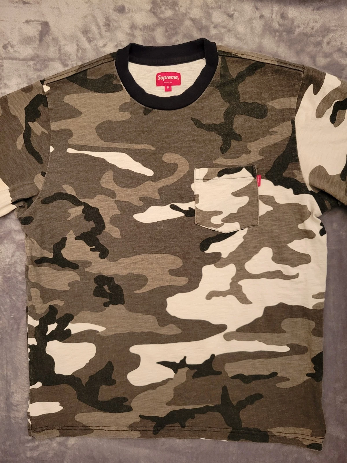 Tee shirt Supreme Pocket hommes sonnerie moyenne skate neige camouflage manches courtes hip hop