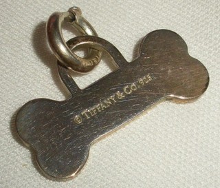SIGNED TIFFANY & CO STERLING SILVER DOG BONE CHARM PENDANT vafo