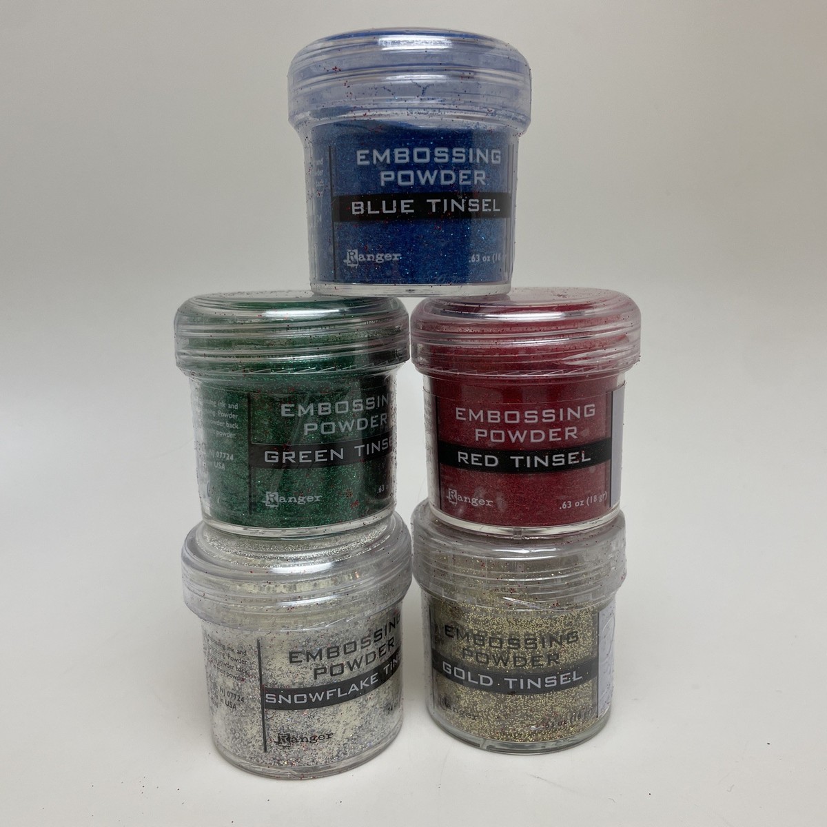 Ranger Industries Embossing Powder - Teal Tinsel, 1 Oz Jar, Acid-Free, For Stamping & Crafts, Made In USA