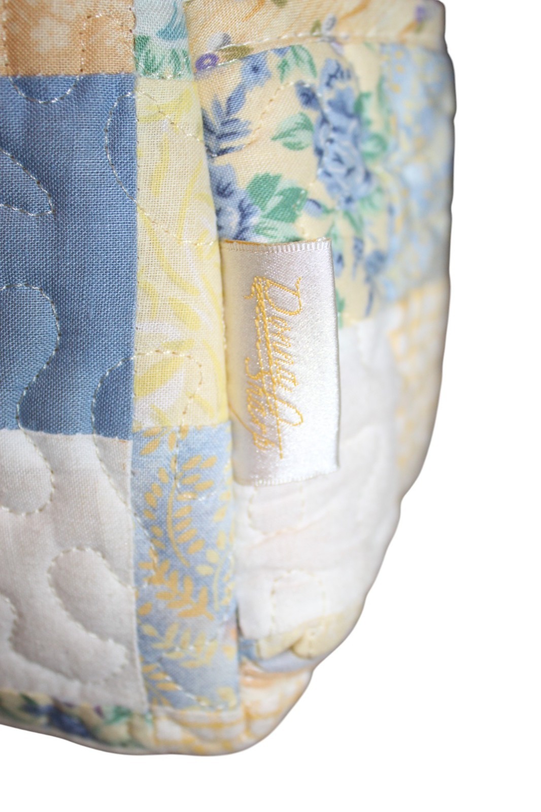 Donna Sharp Quilted Patchwork Blue & Yellow Hand … - image 4