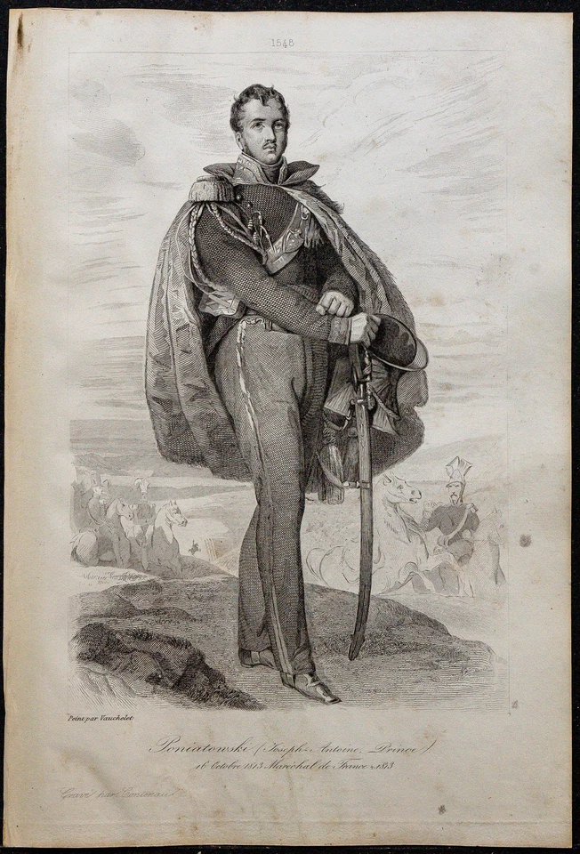 1839 - Joseph-Antoine Poniatowski - Portrait Antique Du Maréchal de France