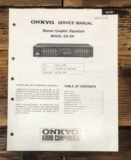 Onkyo EQ-100 Equalizer Service Manual *Original*