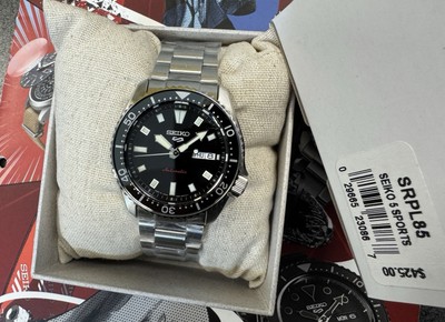Seiko 5 SKX Sports SRPL85 Automatic Black Dial Steel Bracelet
