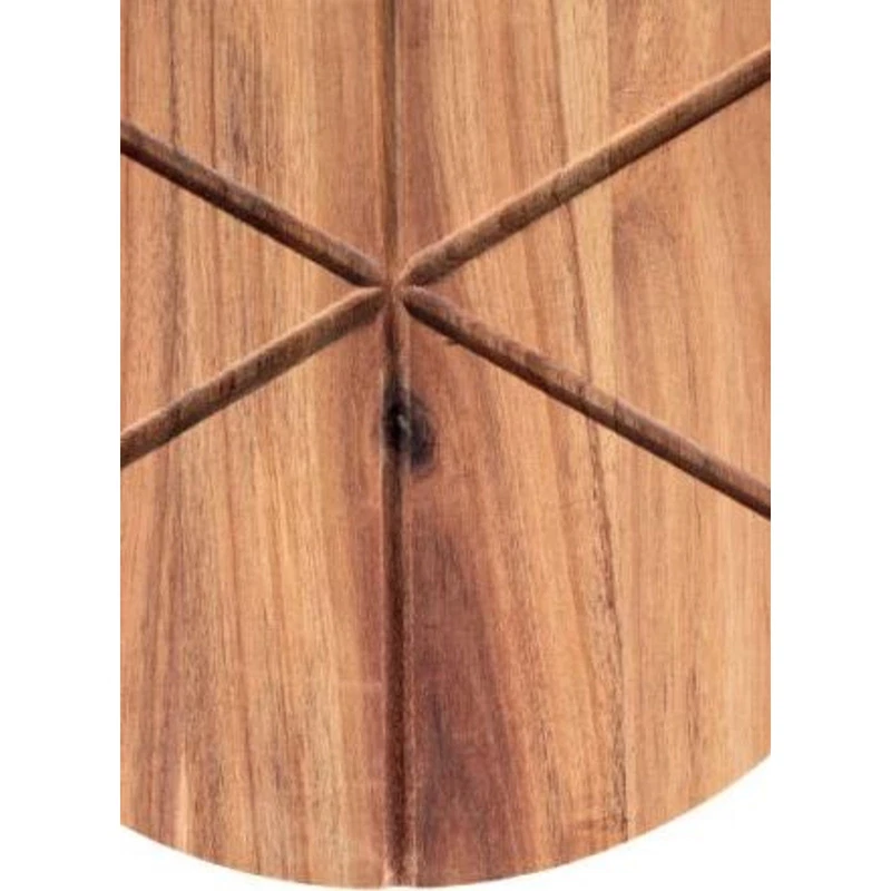 Tagliere Pizza Legno di Acacia 32x43 cm BRANDANI con Manico Rotella Taglia Pizza, fotografia 8 di 9