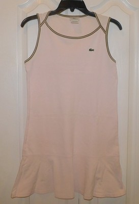 LACOSTE SPORT WOMENS PINK PIQUE COTTON POLO TENNIS SUMMER DRESS SZ 38 MEDIUM M