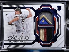 2023 PANINI FLAWLESS #DP-BP BRANDON PFAADT DUAL PATCH BLUE /7 (RC/MEM) *D-BACKS