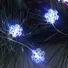 2 Pack Battery Operated Mini Snowflake Led Fairy Lights with Timer 6 Hours On/18