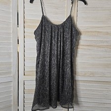Silver Metallic Mini Dress Formal Cocktail Small Sleeveless Paper Crane Festival