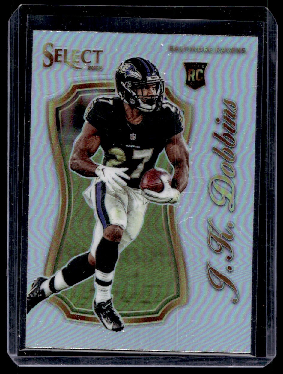 2020 Panini Select Certified Silver J.K. Dobbins Rookie Baltimore Ravens #SCR-23