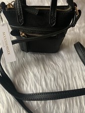 Image of Accessorize Black Mini Crossbody Bag With Front Zip Pocket BRAND NEW