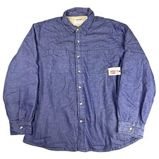 Wrangler Blue Denim Mens Sherpa Lined Button Up Shirt Jacket Shacket Size XL NWT