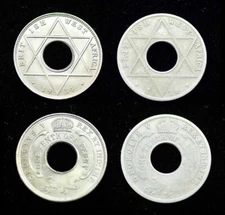 1934 West Africa British 1/10 Penny struck on thin planchet error Free Shipping