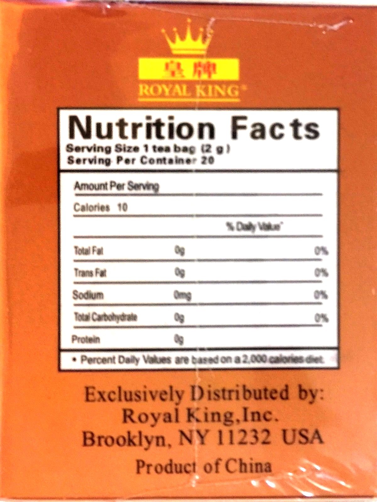 5 Boxes x 20 tea bags Royal King 100% Natural Pure Ginger Tea, 100 tea bag total