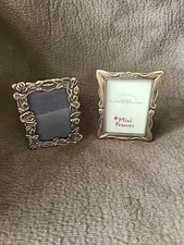 The Weston Gallery Roses Ribbon Brass Gold Picture Mini Frames Set 2  Miniature