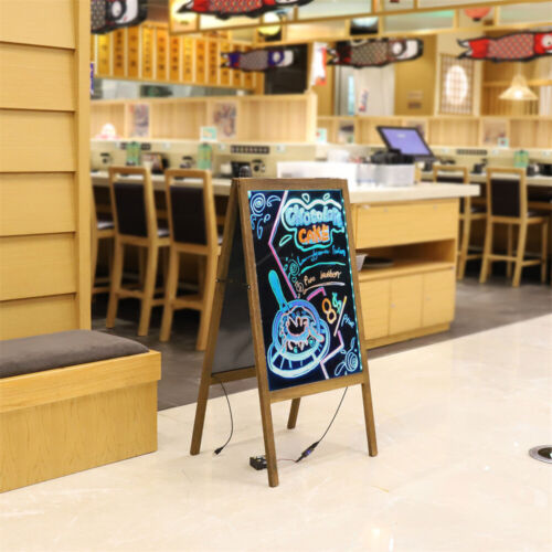 Large LED Magnetic Chalkboard Sandwich Board Restaurant Store Business Menu Sign - Picture 2 of 12