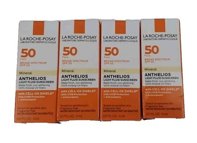4x La Roche-Posay Anthelios Light Fluid Sunscreen SPF 50 - 0.17oz 5 ml, Exp 9/24