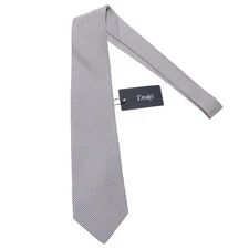 Drake's NWT Neck Tie in Blue & White Geometric Pattern 100% Silk