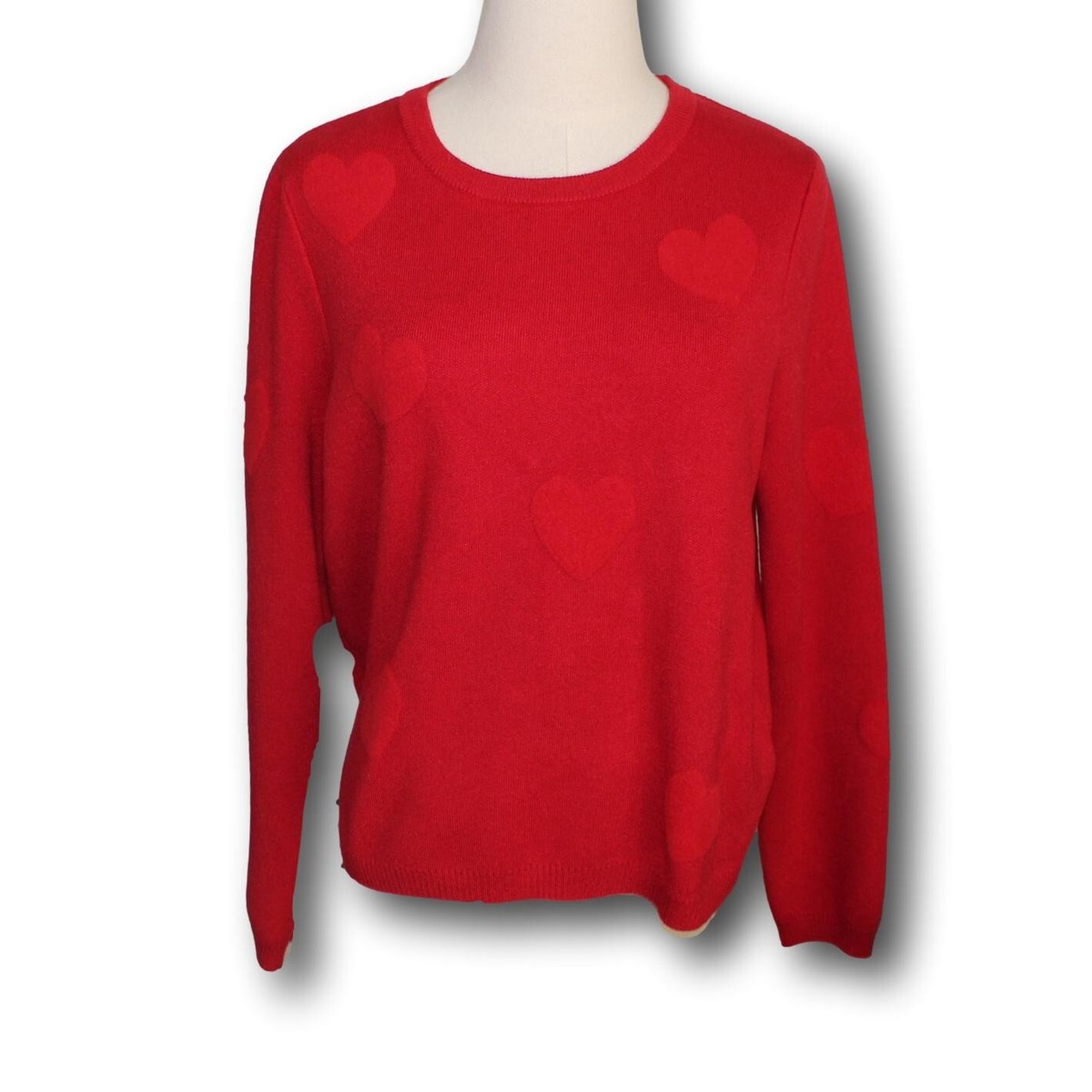 NICOLE MILLER (XL) Long Sleeve Sweater w/Hearts | eBay