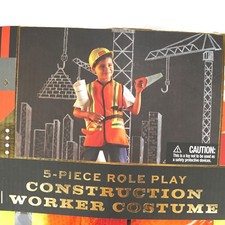 FAO Schwarz 5-Piece Construction Worker Costume For Ages 3-6, Role Play, Cosplay
