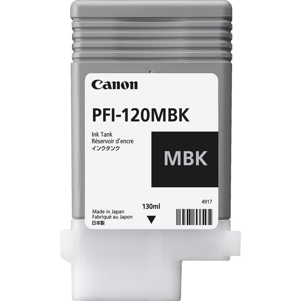 Емкость с пигментными чернилами Canon PFI-120 объемом 130 мл для принтеров imagePROGRAF, матово-черная