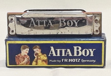 Vintage ATTA BOY Harmonica, by F. R. Hotz, Made in Germany, in Original Box