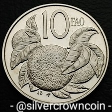 Cook Islands 10 Cents 1979 FM PF. F.A.O. KM#4b. Dime coin. Orange Plant. 1 Year.