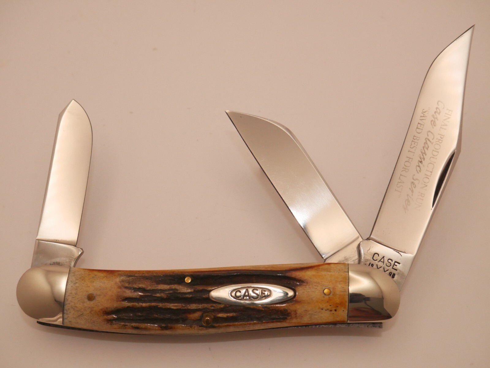 Case Classic 5340 Jumbo Stockman 1996 Fat Stag Final Production Run Oval Shield