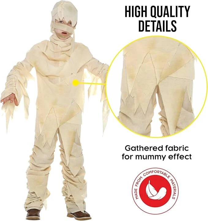 Disfraz de momia egipcia para niños niños niñas traje de Halloween egipcio aterrador Foto 4 de 4