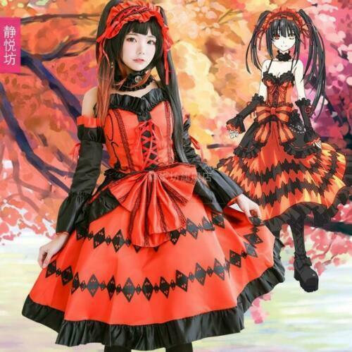 Anime DATE A LIVE Tokisaki Kurumi Cosplay Costume Lolita Sweet Dress MOON