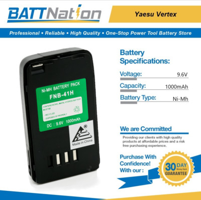 9.6V 1000mAh NiMh battery for Yaesu Vertex FNB-41, FNB-42, FT-40, VXA-100