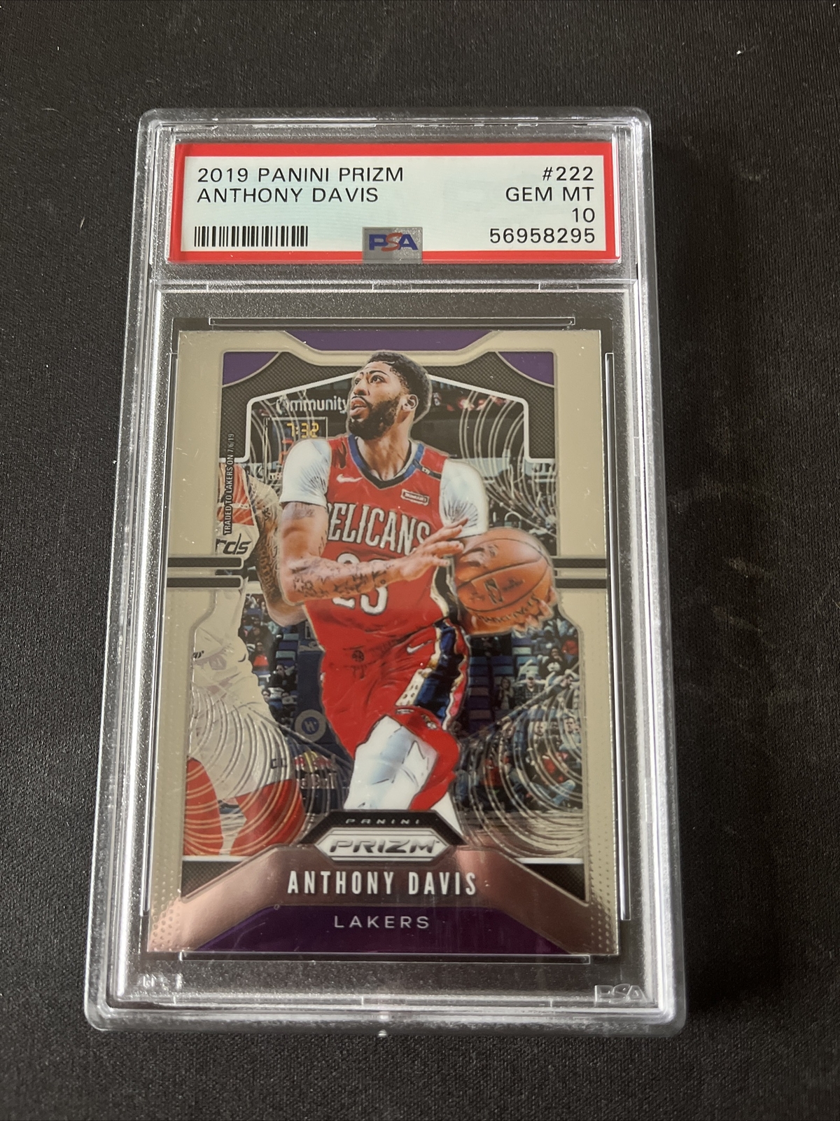 2019 Panini Prizm Anthony Davis #222 PSA 10 Gem Mint Lakers Pelicans Invest
