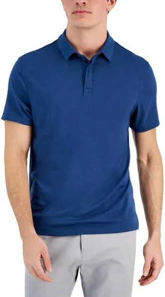 Мужская эластичная футболка-поло Alfani темно-стального цвета маленькая 2990₽