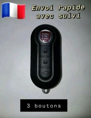 Coque CLEF clé PLIP télécommande NOIR Fiat 500 Panda Ducato Brava Stilo Bravo