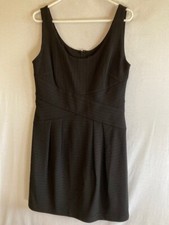 Ann Taylor Womens Dress Size 12 Black Sleeveless Polyester Spandex Zip Back