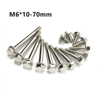 Titanium Hexagon Flange Bolts Hex Flange Head Screws M6*10 15 20 25 30 35-70mm