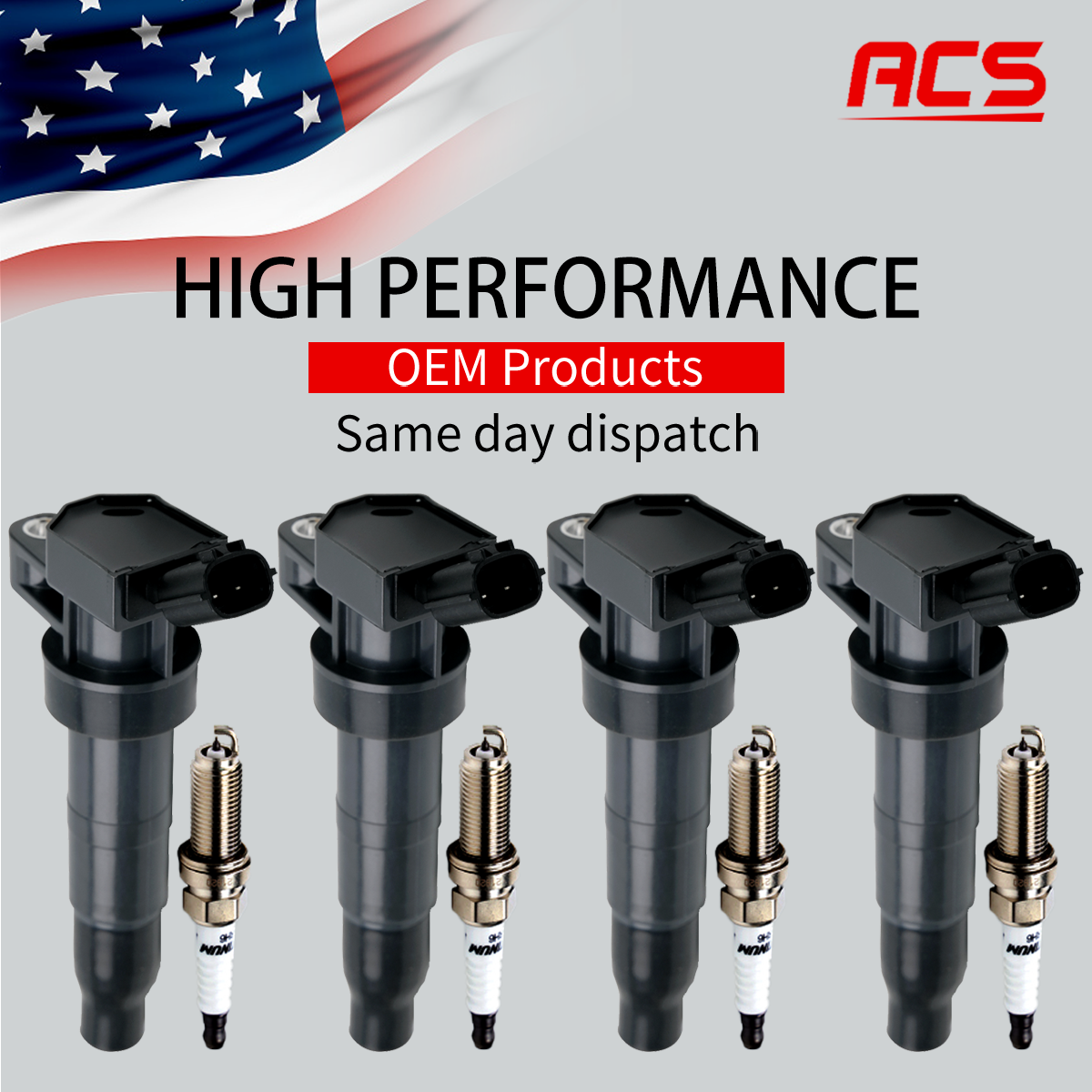4X OEM Ignition Coil & 4X Iridium Spark Plug For Hyundai Sonata Kia Optima UF611