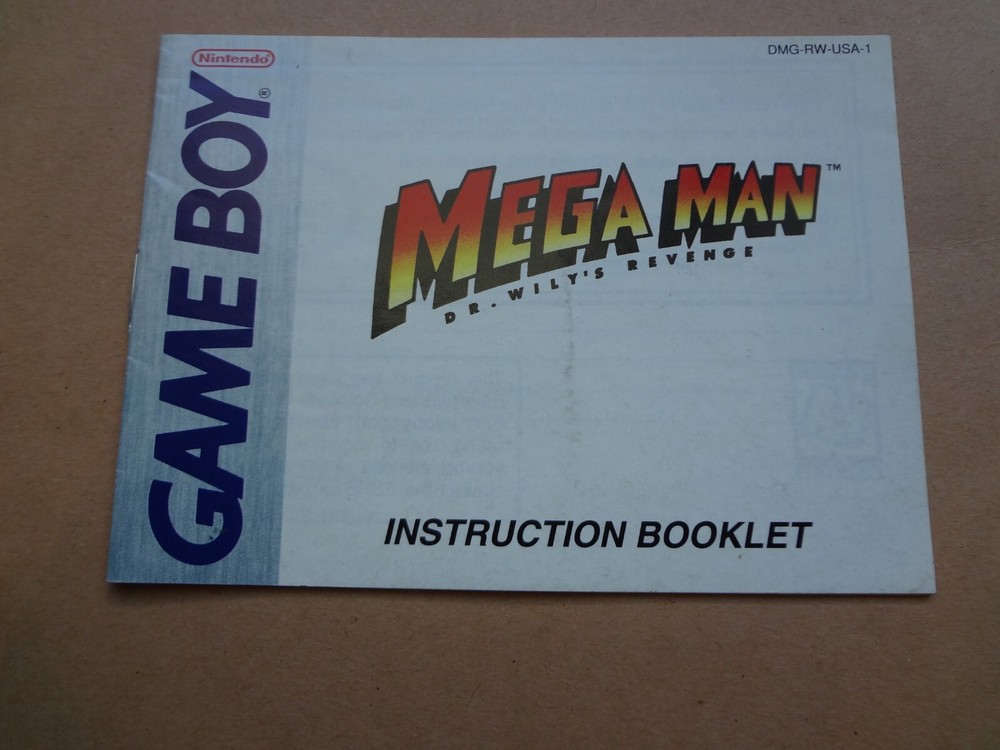 Mega Man Dr Wily's Revenge Gameboy Instruction Manual 1991