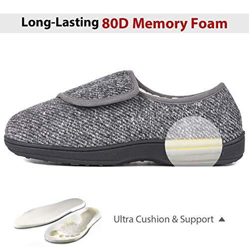LongBay Men's Diabetic House Slippers Memory Foam Comfy House Shoes