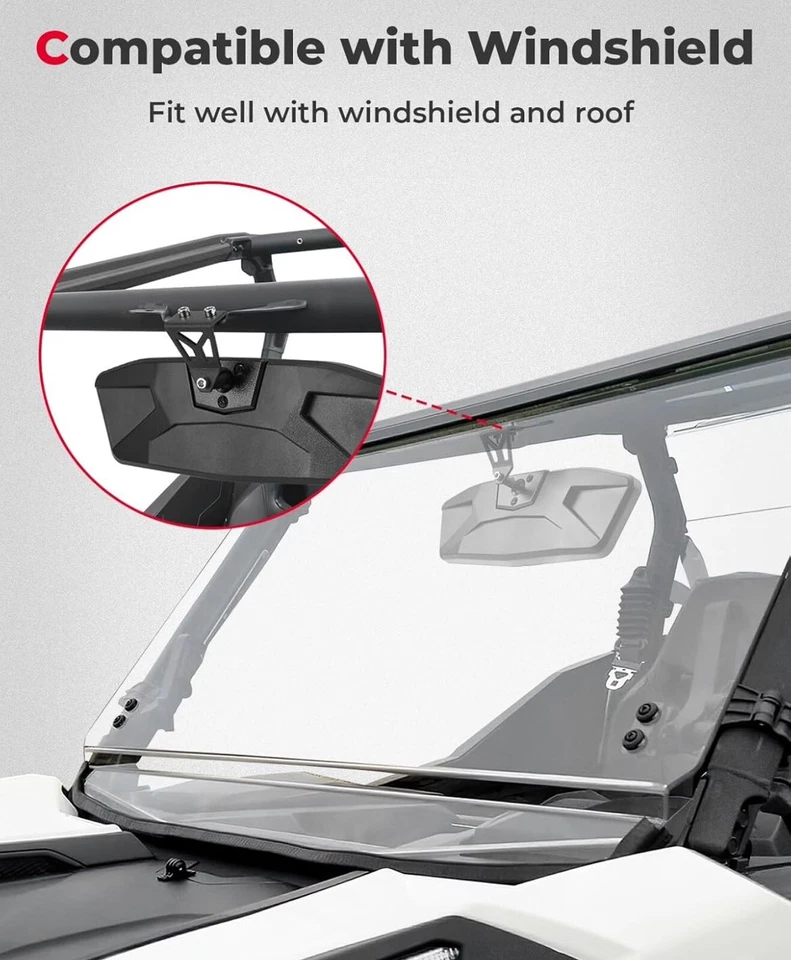 KEMIMOTO UTV Side and Center Mirror For Can Am Maverick Trail Sport MAX 2017-23 - Image 3 of 4