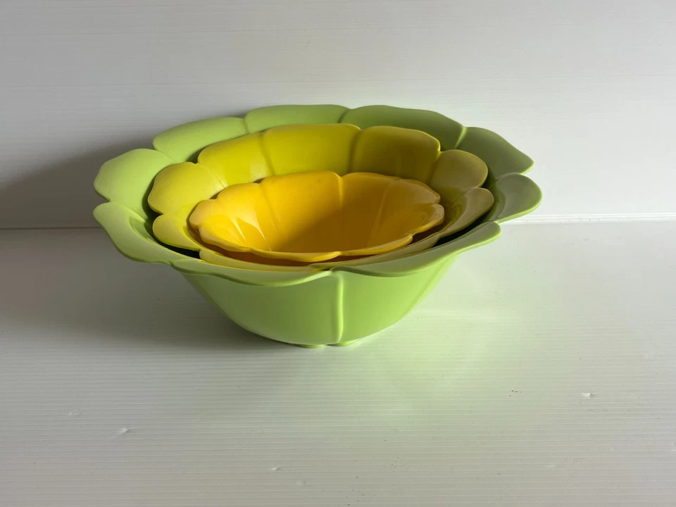 lot de 2 plats  Saladiers en Mélamine  ZAK ! DESIGN vert et jaune - Photo 4/4