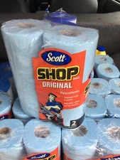 ONE Pack With 2 ROLLS Scott Blue Towel Rolls Shop Towels Original NEW