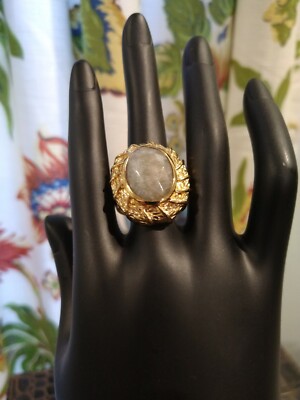 KARIS Fire Labradorite Solitaire Ring in ION Plated 18K YG (Size 10.0) 9.65 ctw