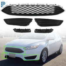 For 2015-2018 Ford Focus Front Bumper Grille Grill kit Upper&Lower Panel
