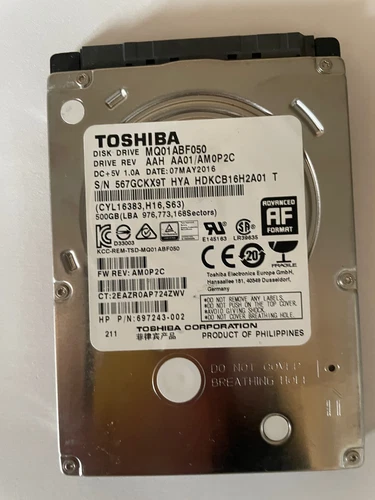 Disque dur 500 Go , sata , 2.5 pouces , 6 gbits, slim, Toshiba MQ01ABF050
