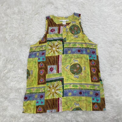 Vintage The Limited 100% Silk Women’s Tank Top Size L Large 90s 80s Y2K  Novelty