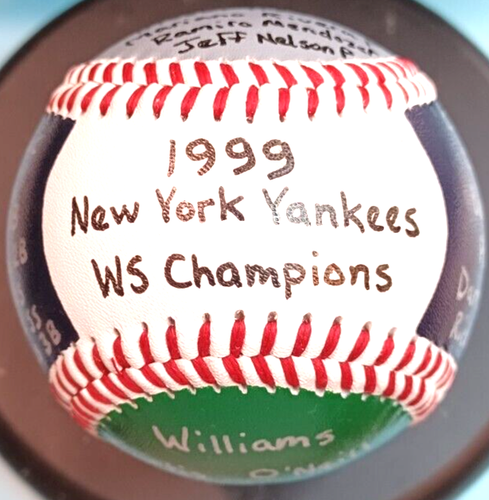 HAND PAINTED BASEBALL 1999 NEW YORK YANKEES WORLD SERIES CHAMPIONS ...