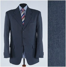 Mens Vintage Sport Coat 44R US Size BRAGARD Dark Grey Blazer Jacket