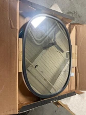 Umbra Hub Oval Wall Mirror with Rubber Frame, 18 x 24-Inch, Black