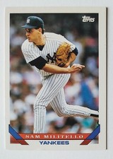 SAM MILITELLO 1993 Topps Baseball #624 New York Yankees