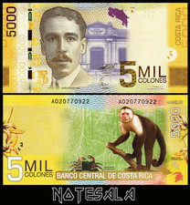 COSTA RICA 5000, 5,000 Colones 2009 Pick-276a UNC
